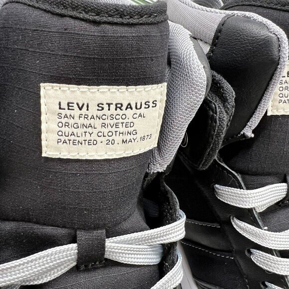 Levi's BB Hi Men's Black/Gray Round Toe Lace Up High-Top Sneakers Size 12M NWB - Picture 6 of 14